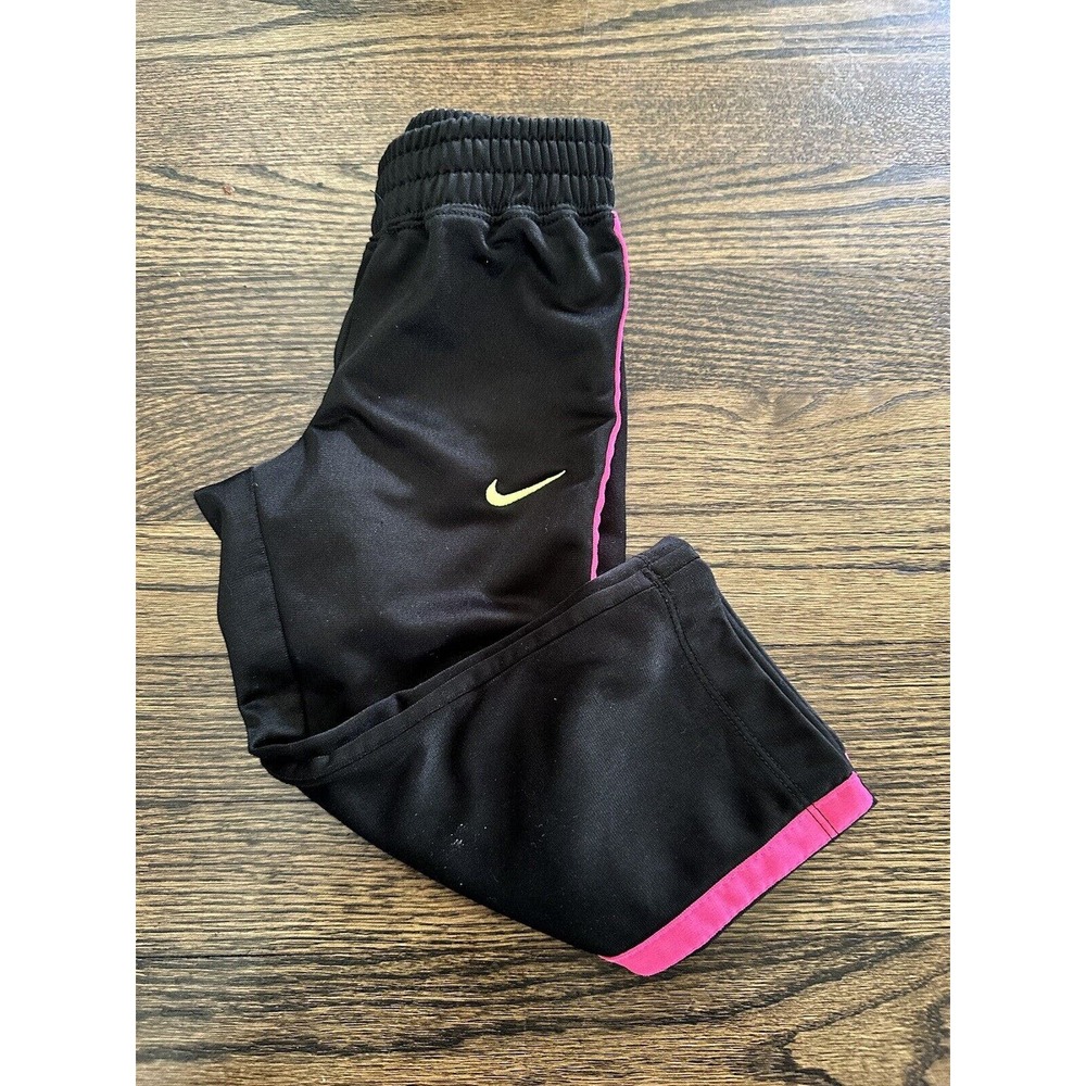 Nike Joggers Girls 2T Black With Pink Stripe And Neon Green Nike Check